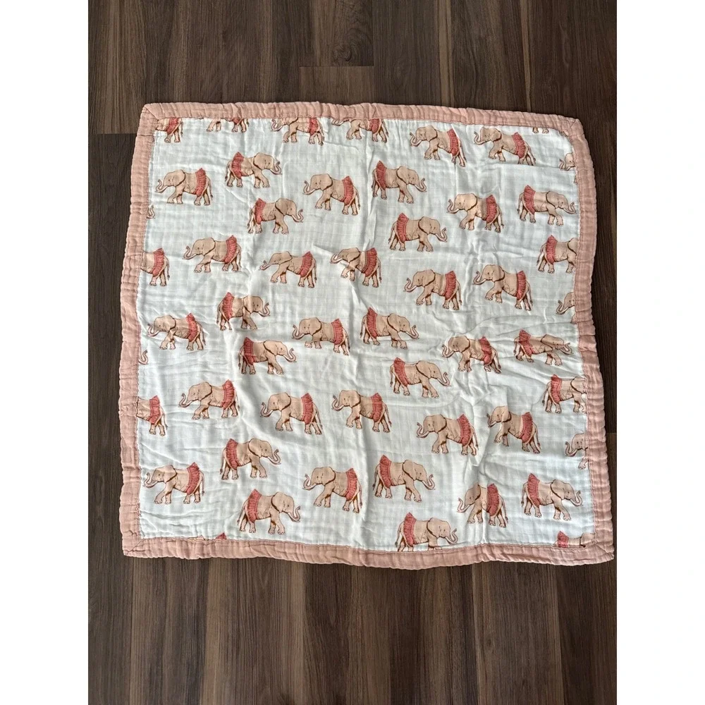 Milkbarn Big Lovey Blanket Baby Pink Elephant Tutu Muslin Bamboo Cotton
